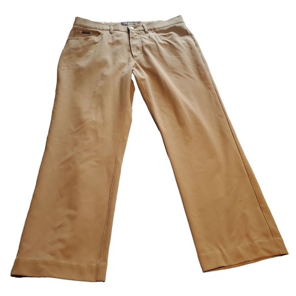 Alberto Ceramica Sz 34x27.5 Comfort Fit Dress Pants Brown Solid Straight Leg - Picture 1 of 12